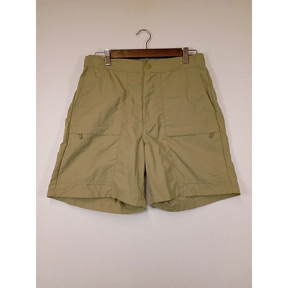 Gorpcore Old Navy Mens Small Olive Green Nylon Utility Cargo Hiking Shorts